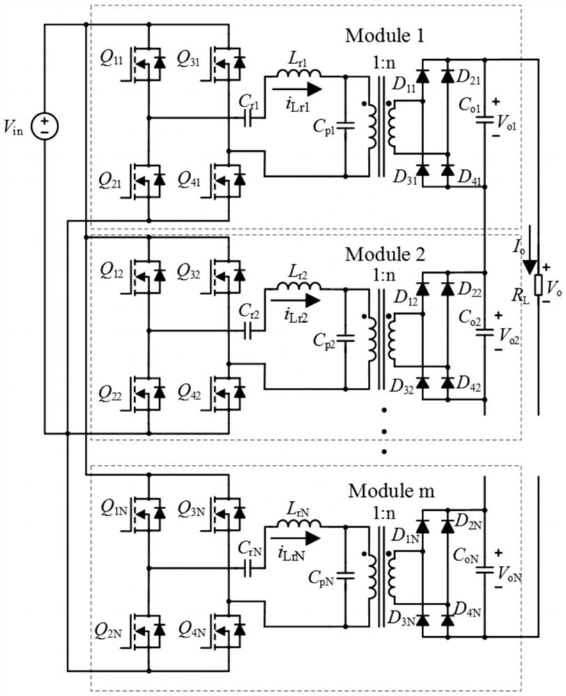 Quick starting method for multi-module LCC high-voltage power supply