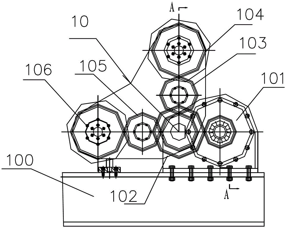 Variable diameter average torque flux roller frame