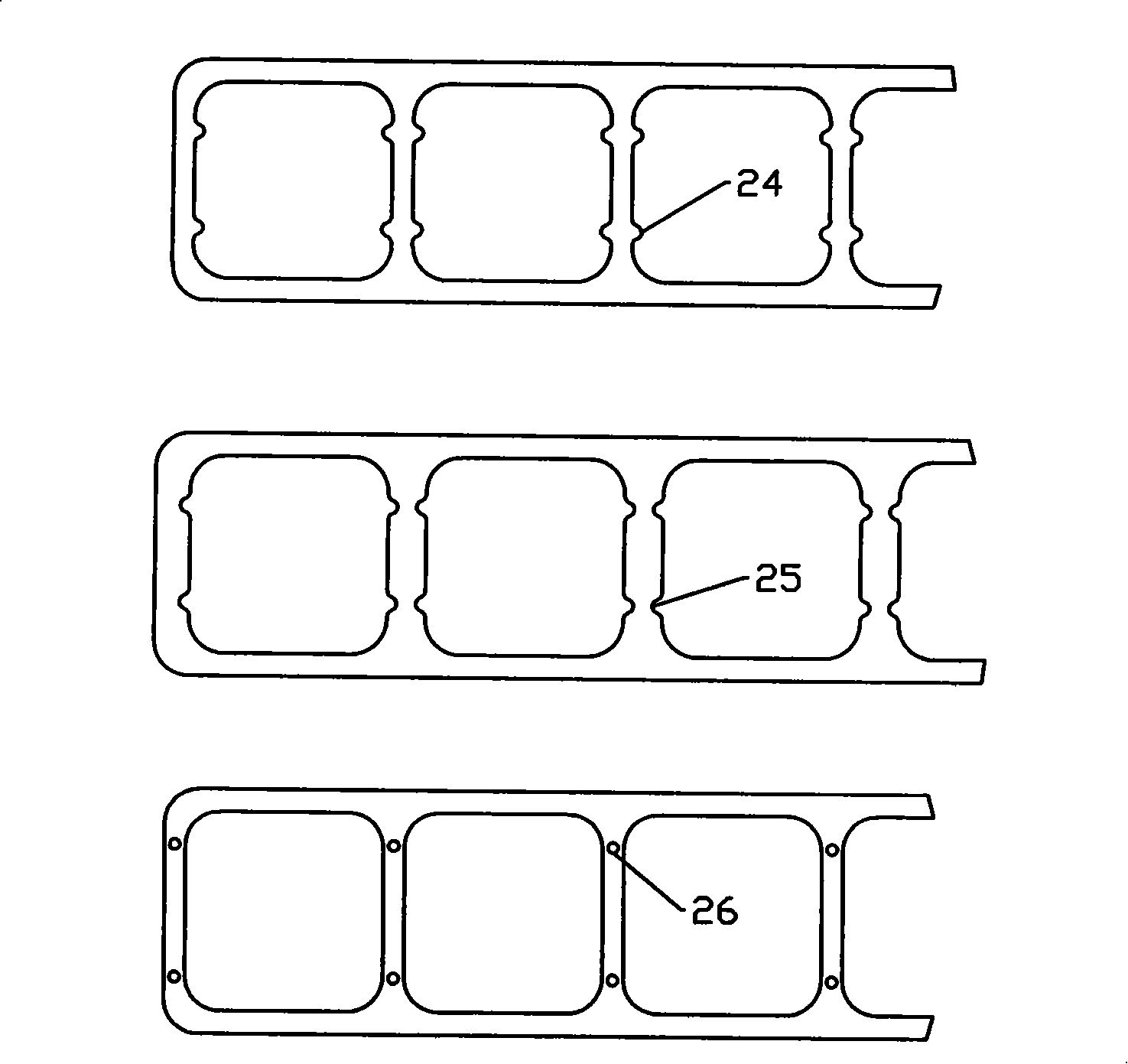 Rolling element retaining chain unit