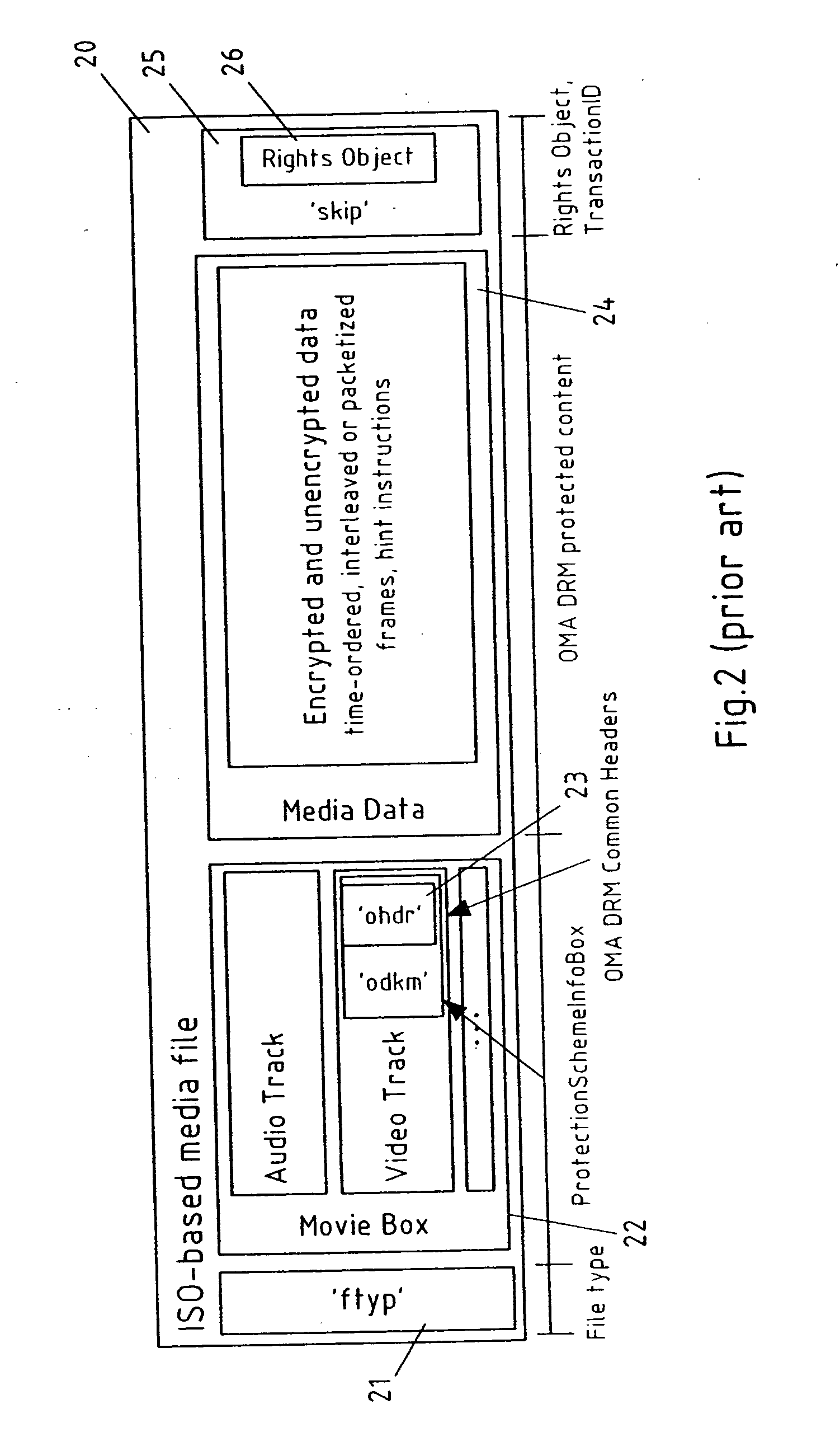 Data file including encrypted content