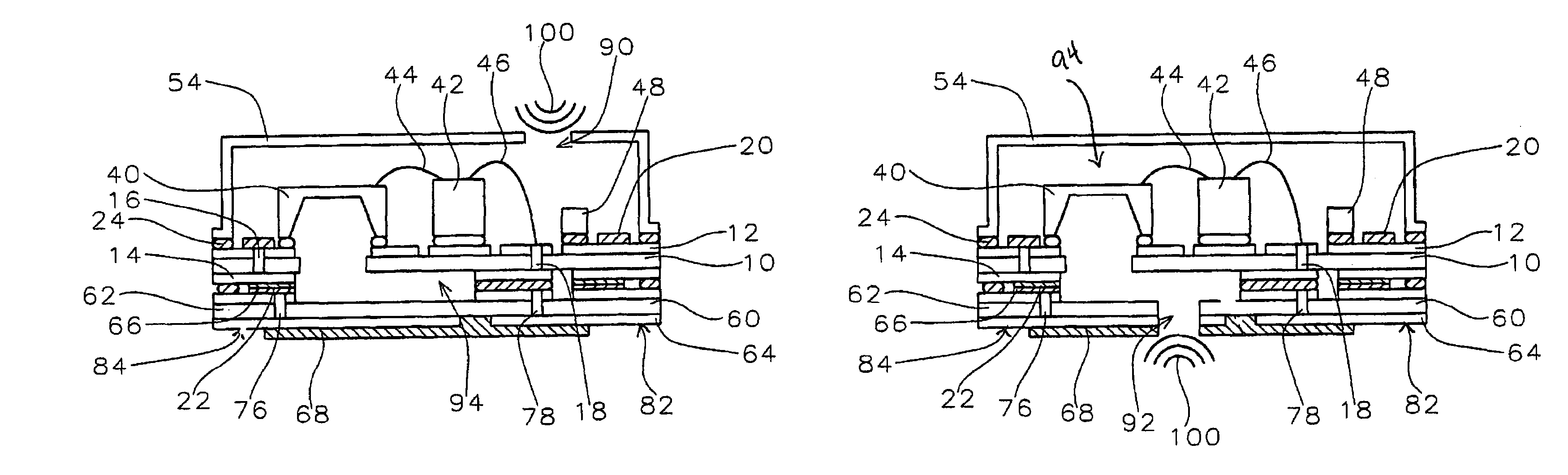 MEMS microphone with a stacked PCB package and method of producing the same