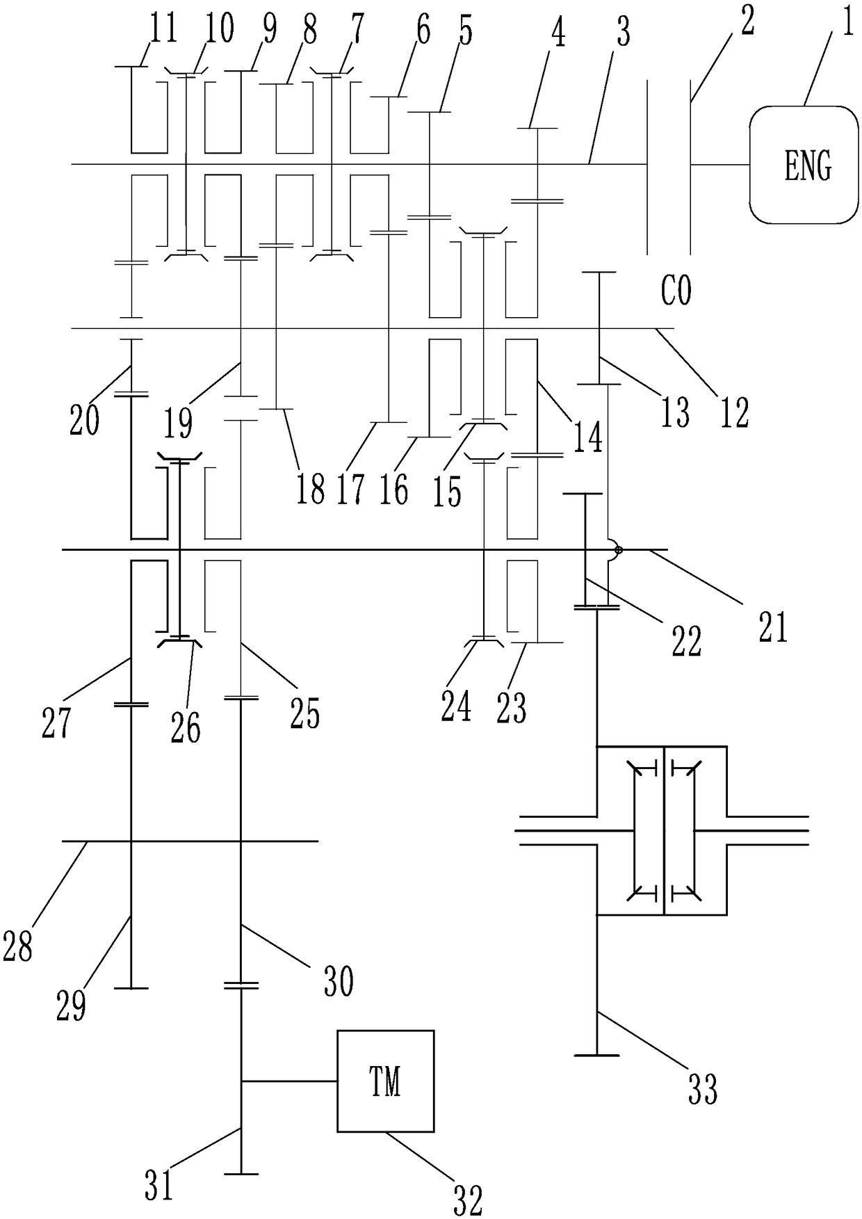 Variable speed structure of hybrid electric vehicle