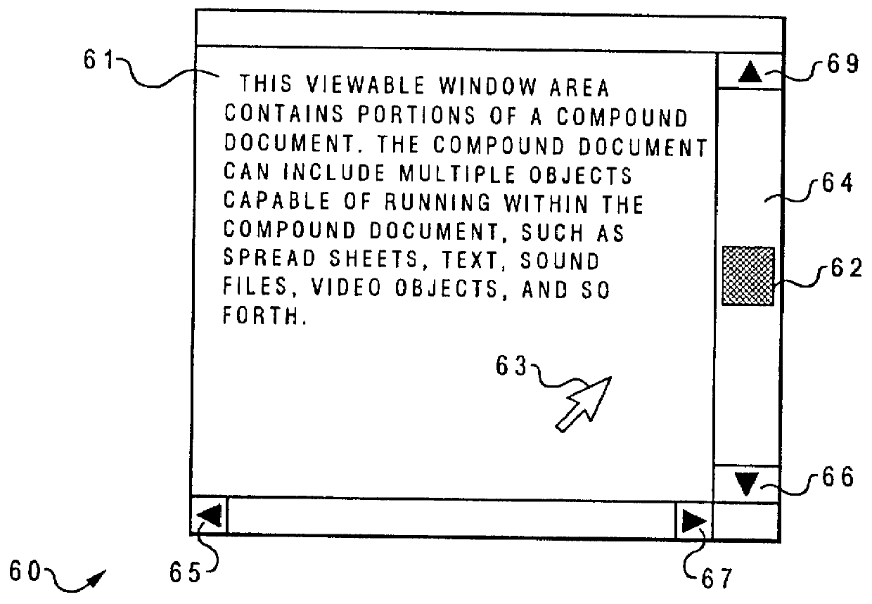 Method and system for locating and displaying the position of a cursor contained within a page of a compound document