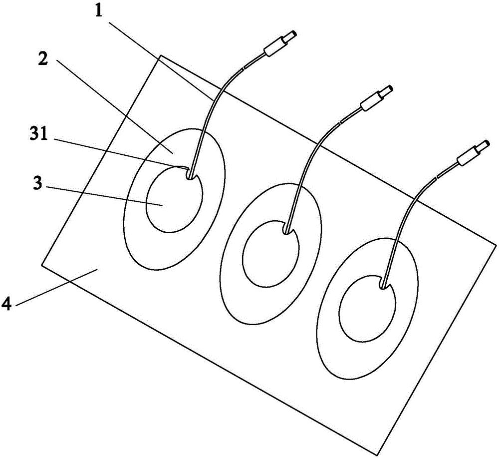 Electrocardiogram conductive connecting line electrode