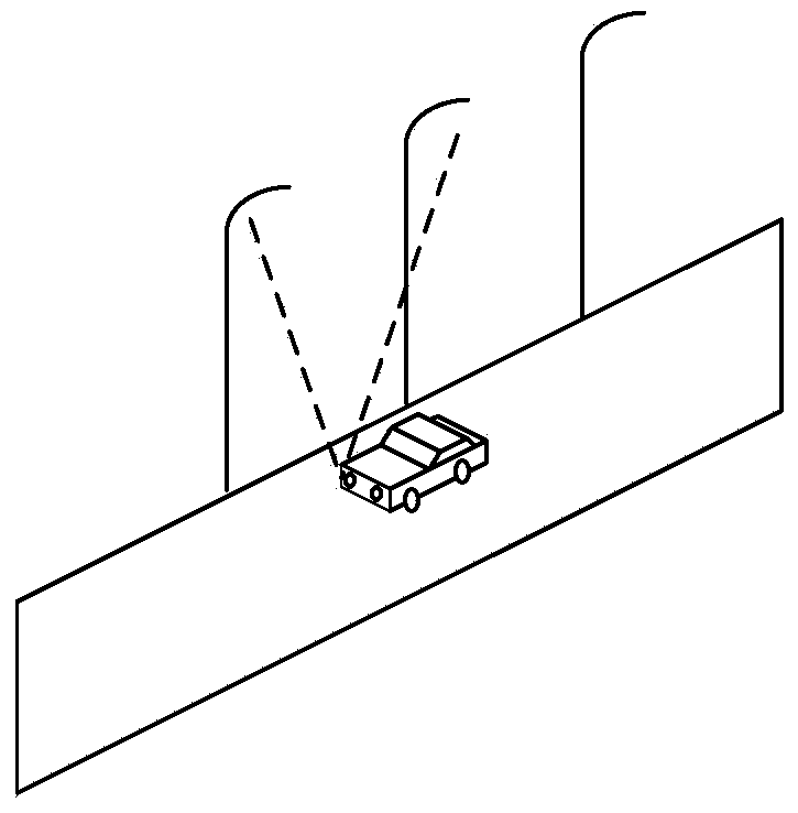 Method and device for switching visible light wireless communication reception of moving vehicles