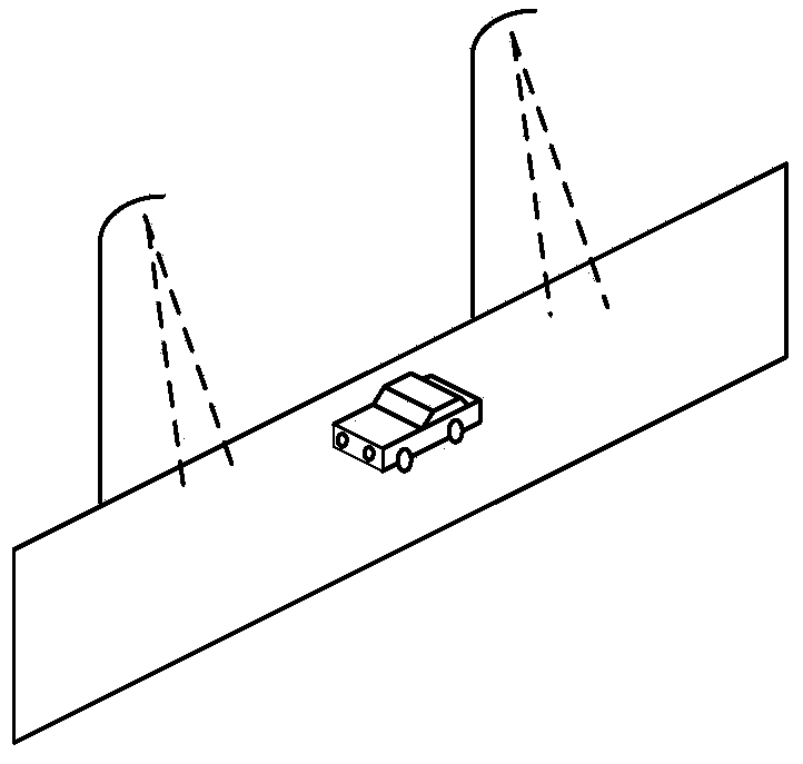 Method and device for switching visible light wireless communication reception of moving vehicles