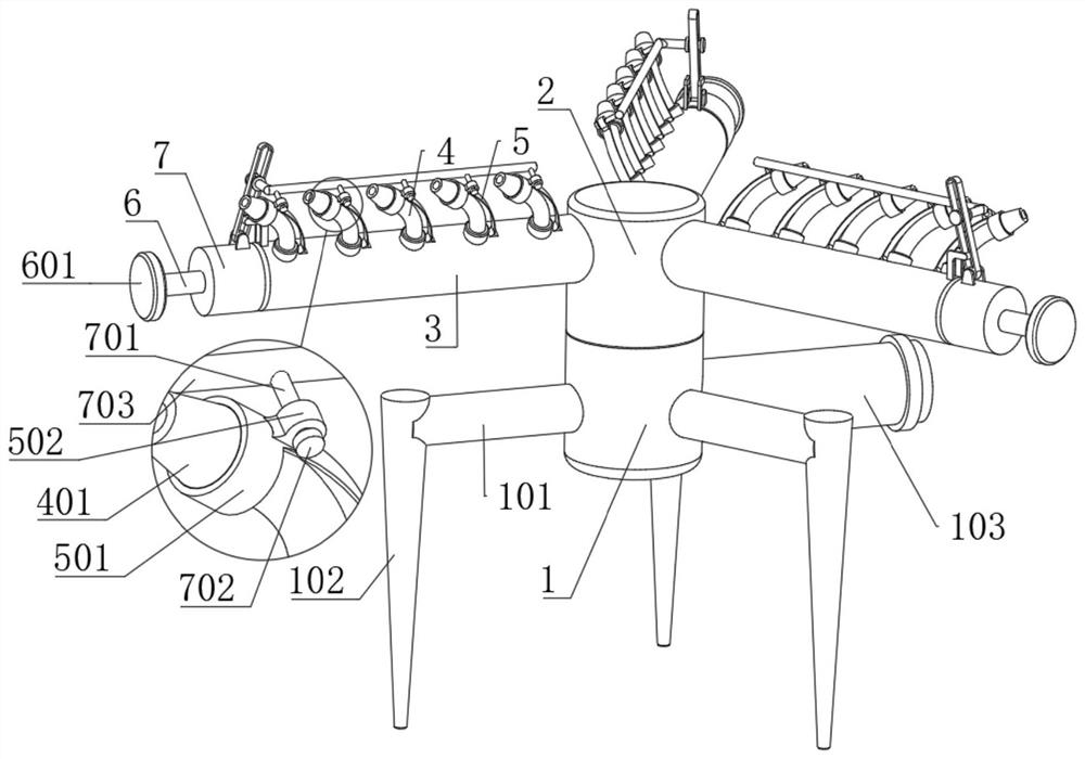 Garden water supply irrigation device for ecological resource circulation