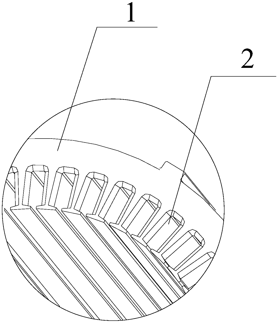 Motor stator groove opening structure