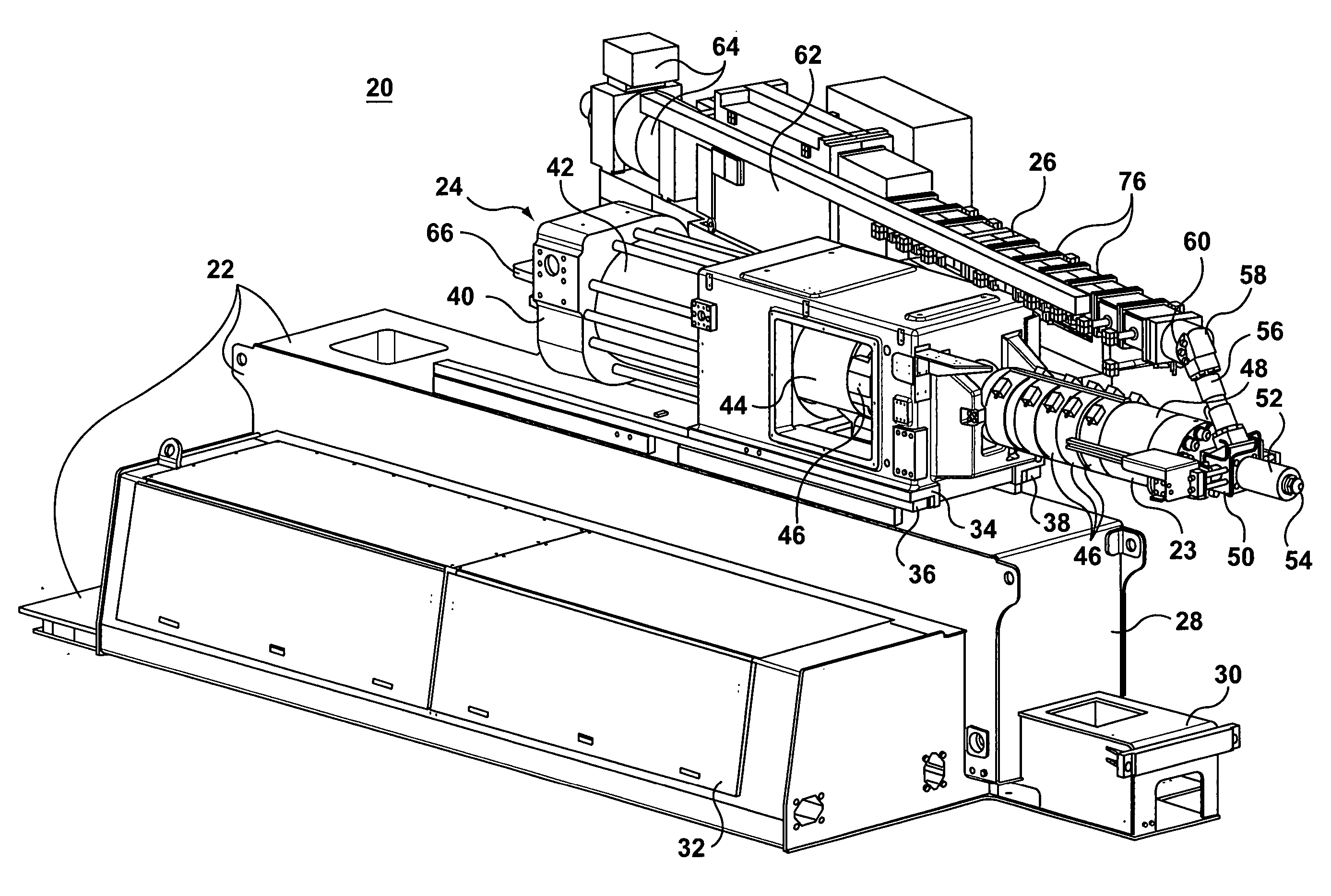 Molding machine plasticizing unit sub-assembly and a method of reducing shearing effects in the manufacture of plastic parts