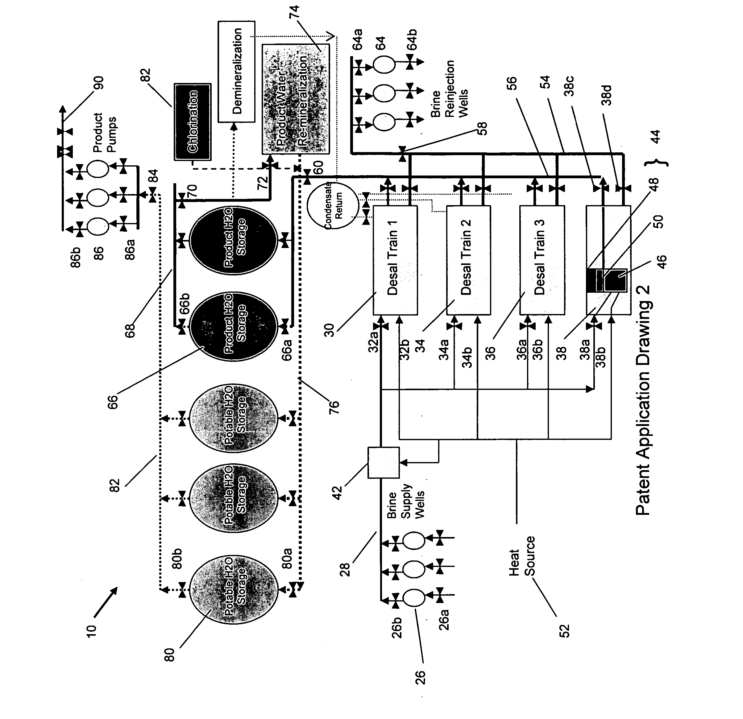 Method and apparatus for desalinating water combined with power generation