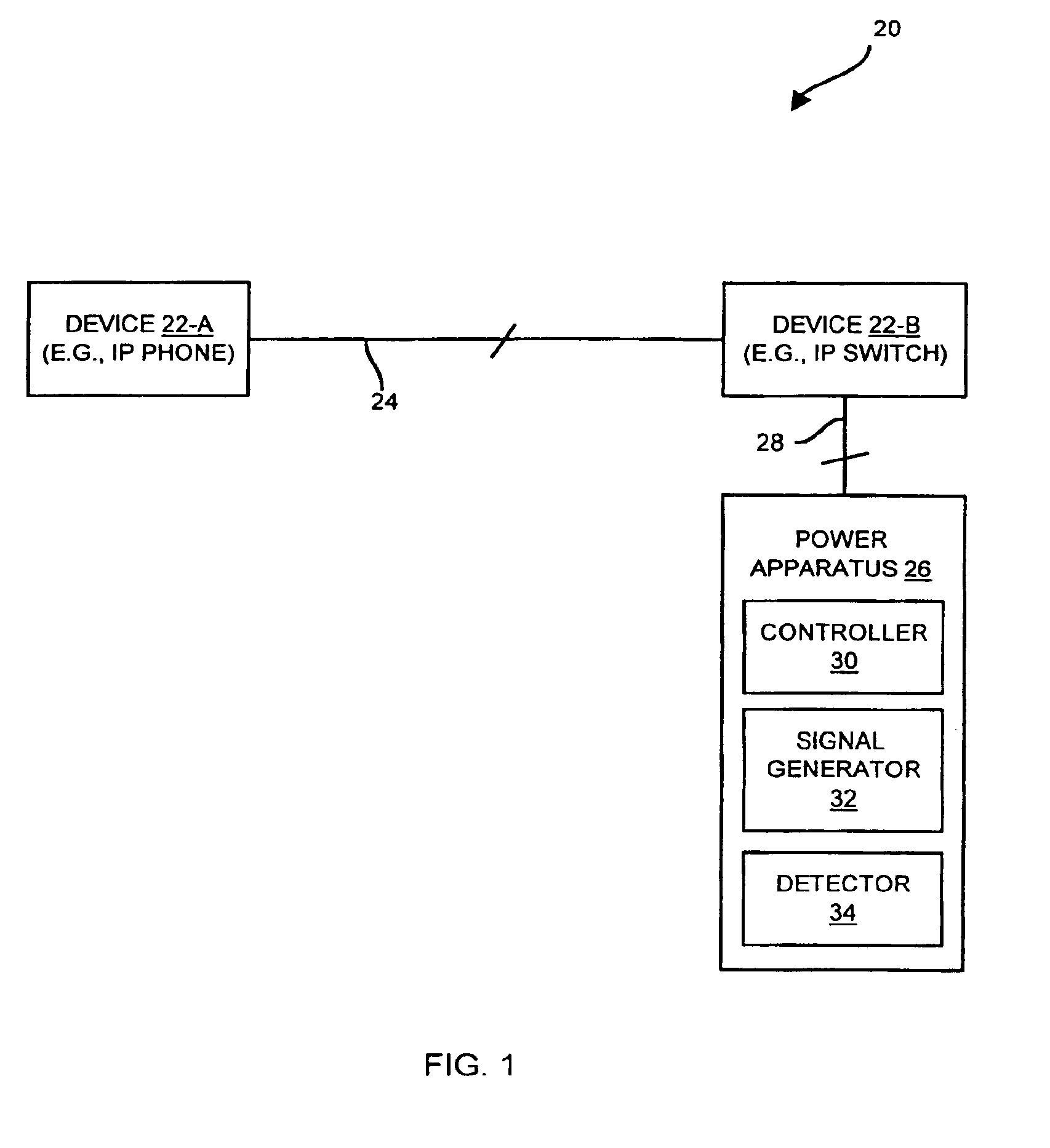 Remotely powerable device with powerability indicator for selectively indicating a backward wired device condition and a remotely powerable device condition
