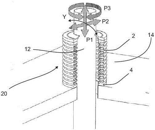 Sealing device with compensation capability for each direction of movement