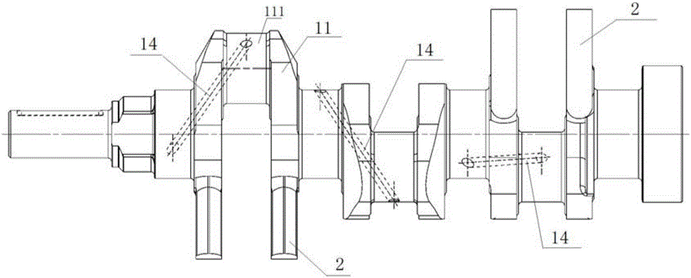 Crankshaft structure of in-line three-cylinder engine
