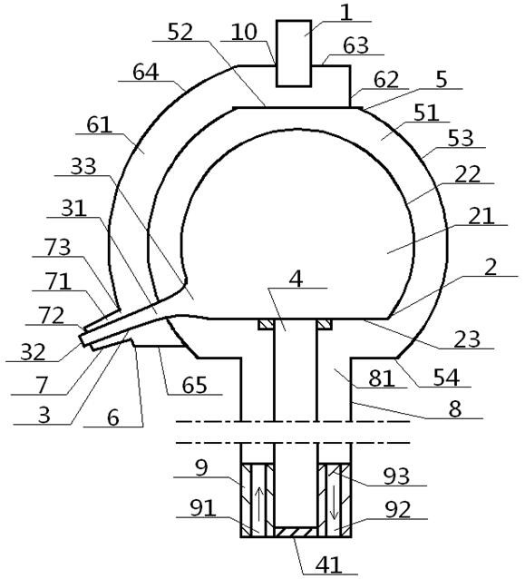 A centrifugal spinning nozzle for spinning sheath-core structure fibers