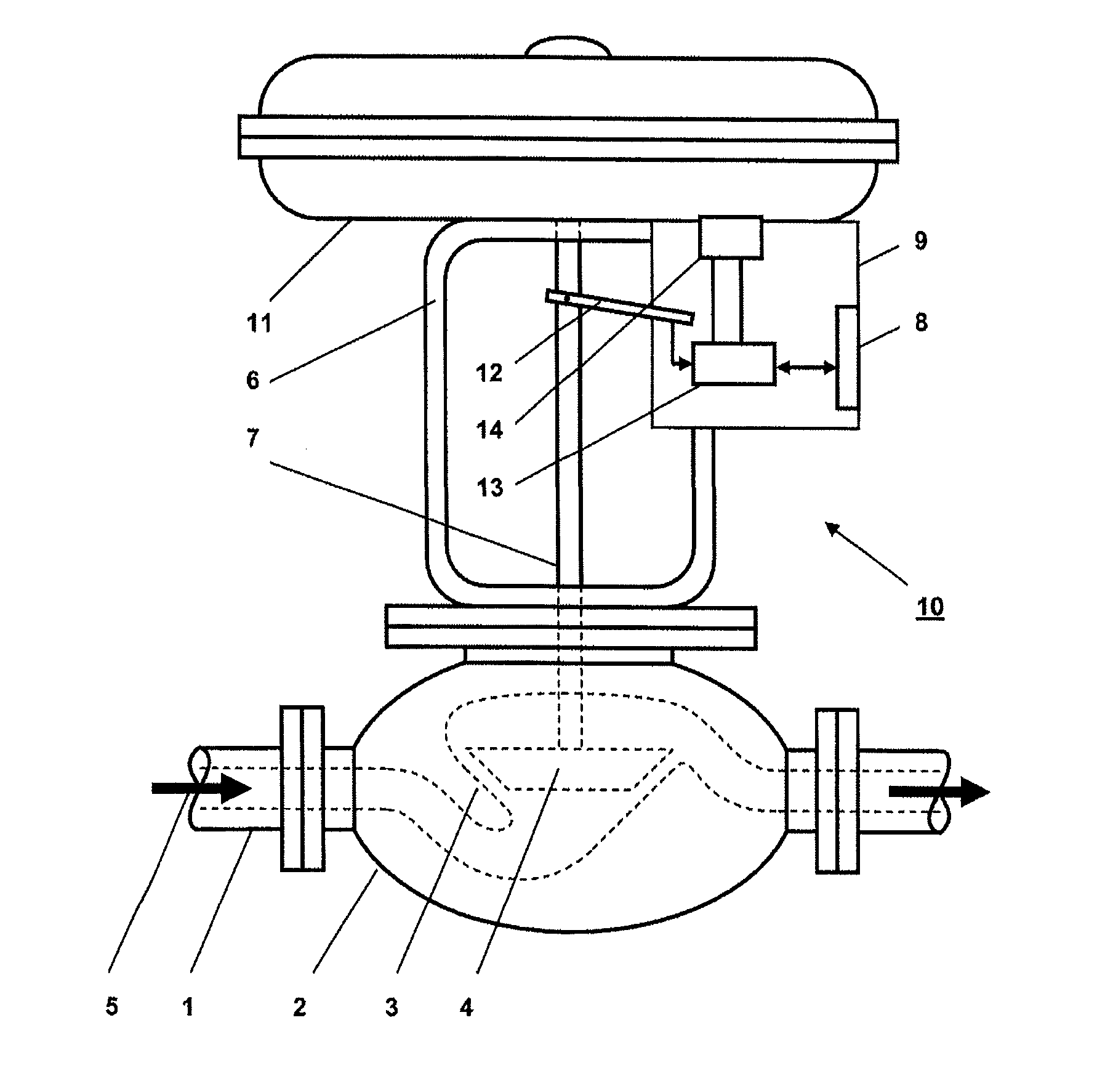 Electronic wear state determination in a valve arrangement