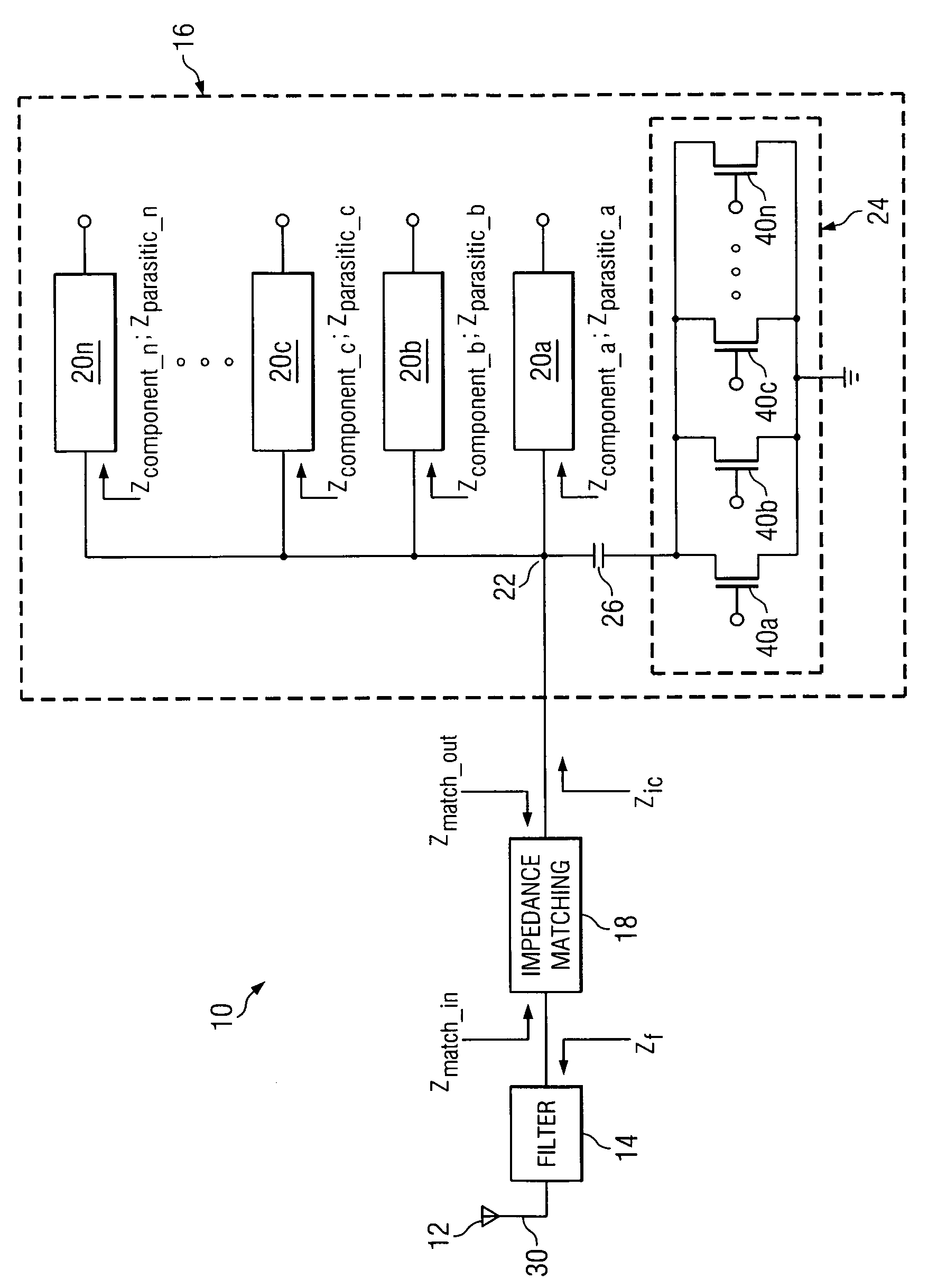 System and method for dynamic impedance tuning to minimize return loss