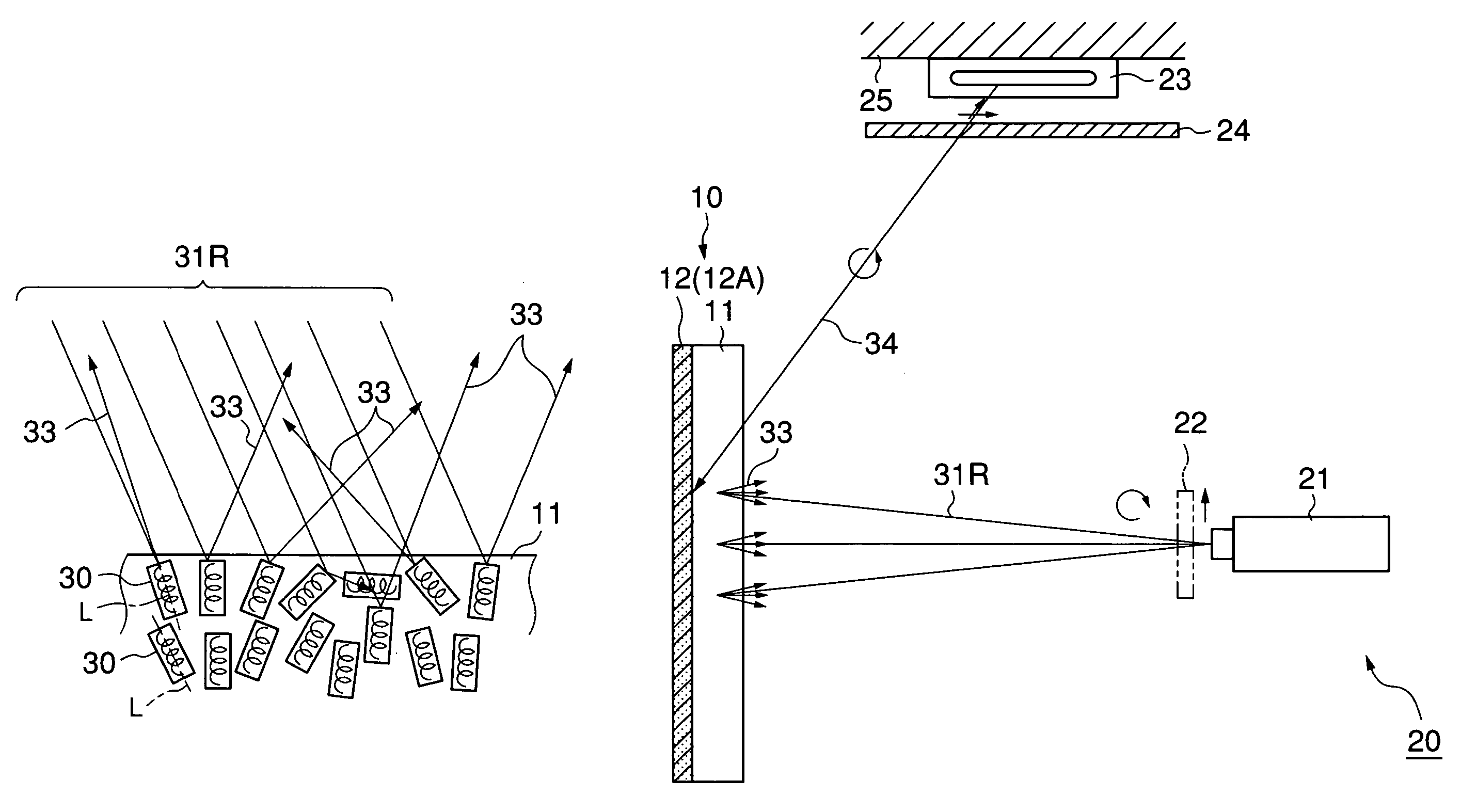 Projection screen and projection system containing same