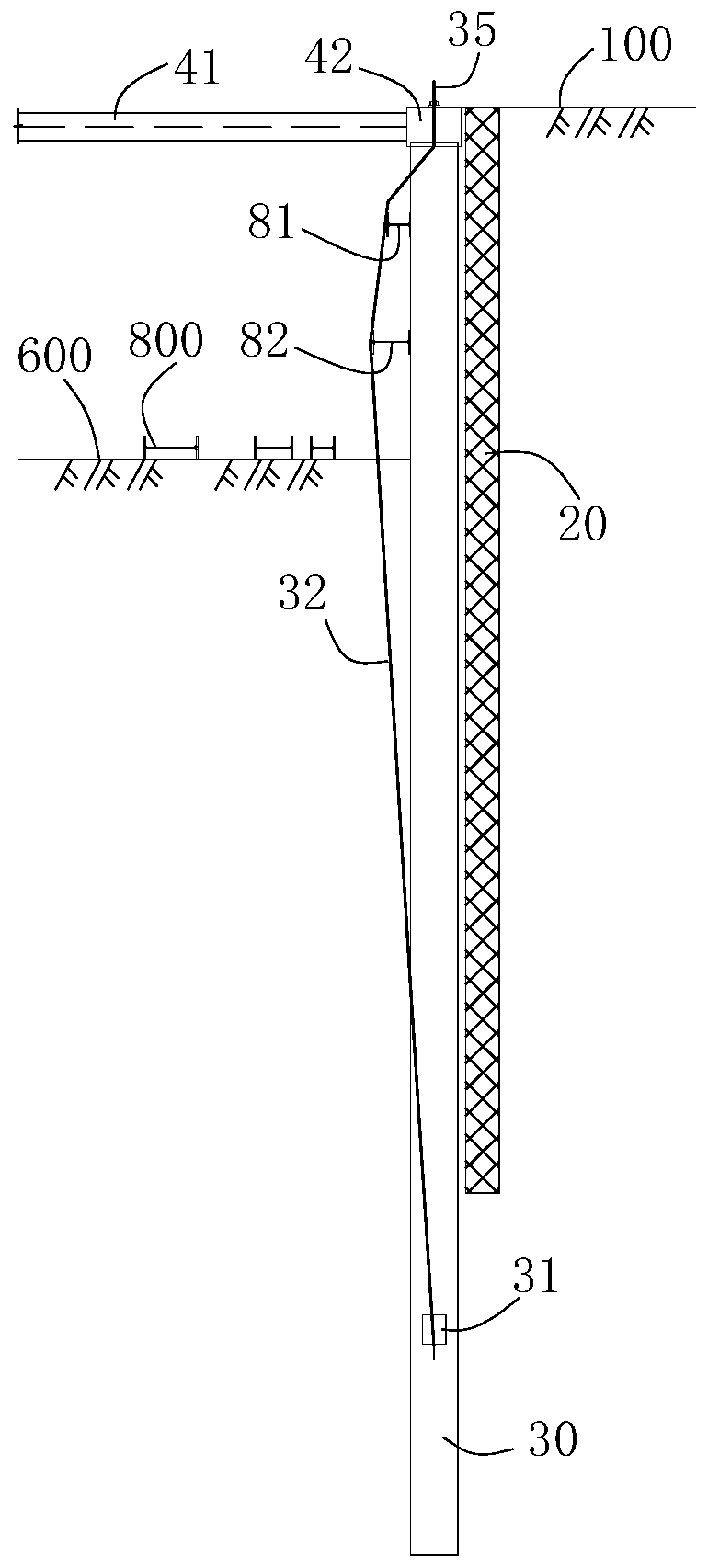 Construction method of underground prestressed supporting structure