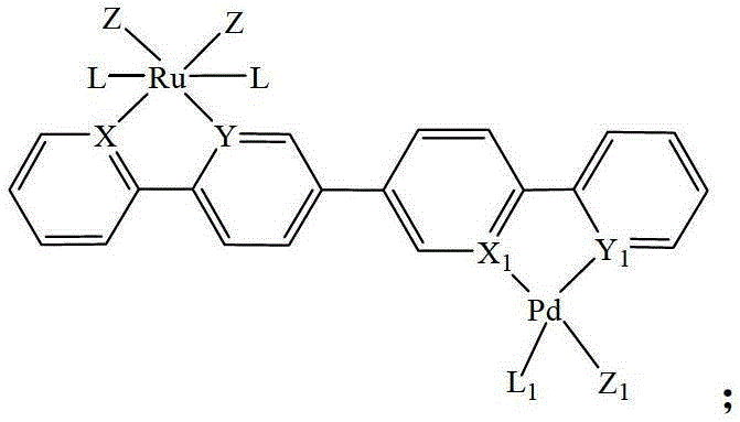 Heteronuclear ruthenium palladium bicyclic metal compound and preparation method and application thereof