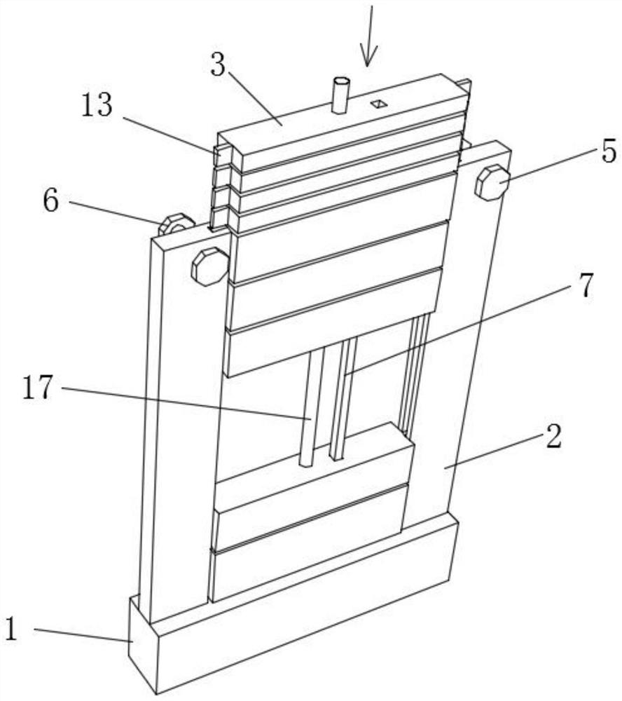 An elevator counterweight device with associated counterweights and belts