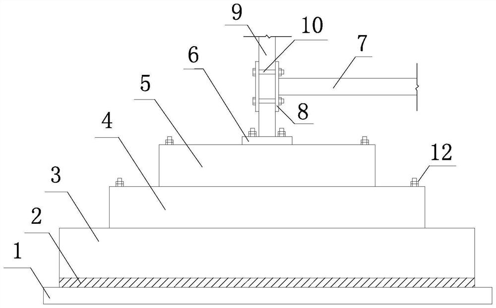 An independent foundation under a prefabricated steel concrete column