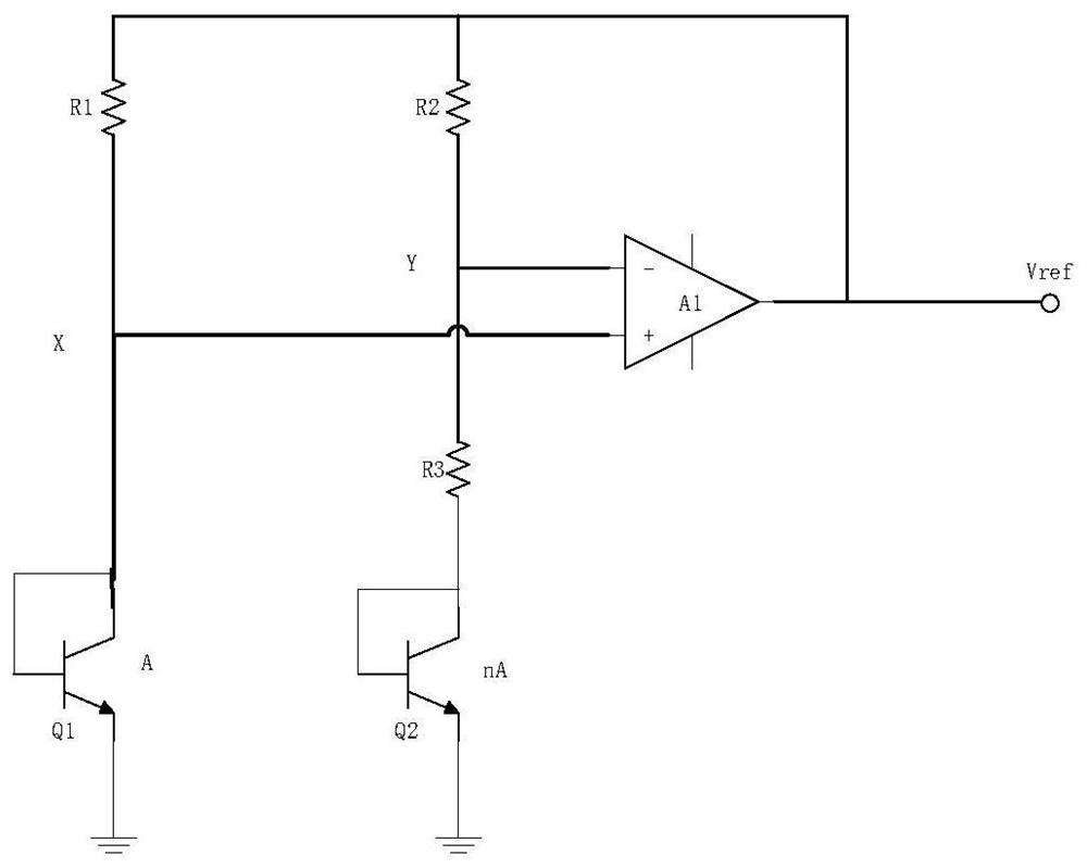 Band-gap reference circuit with pre-voltage stabilization and base current elimination