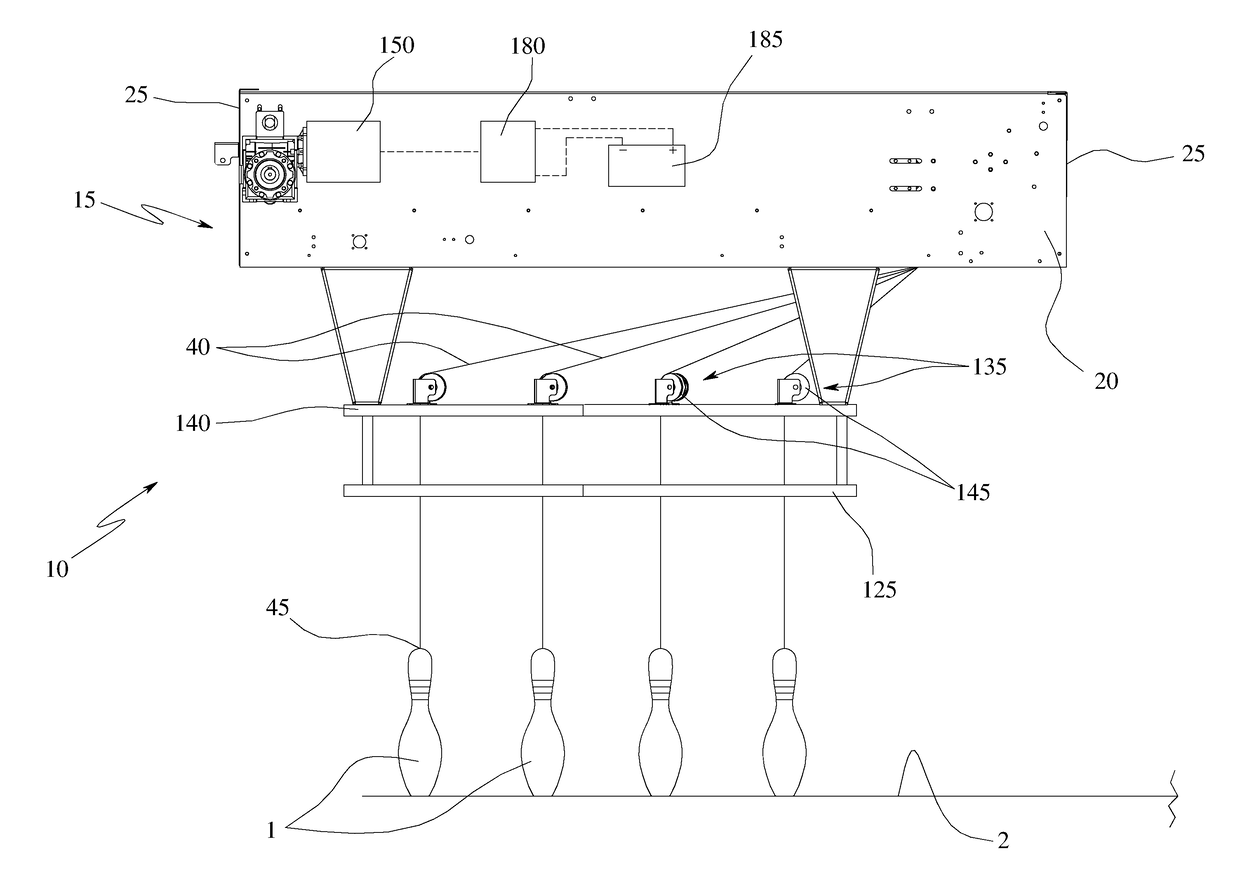 Bowling pin setting device