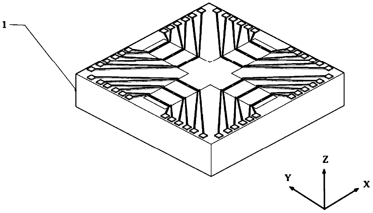 Cross-shaped push-pull flow micromechanical biaxial thin-film gyroscope