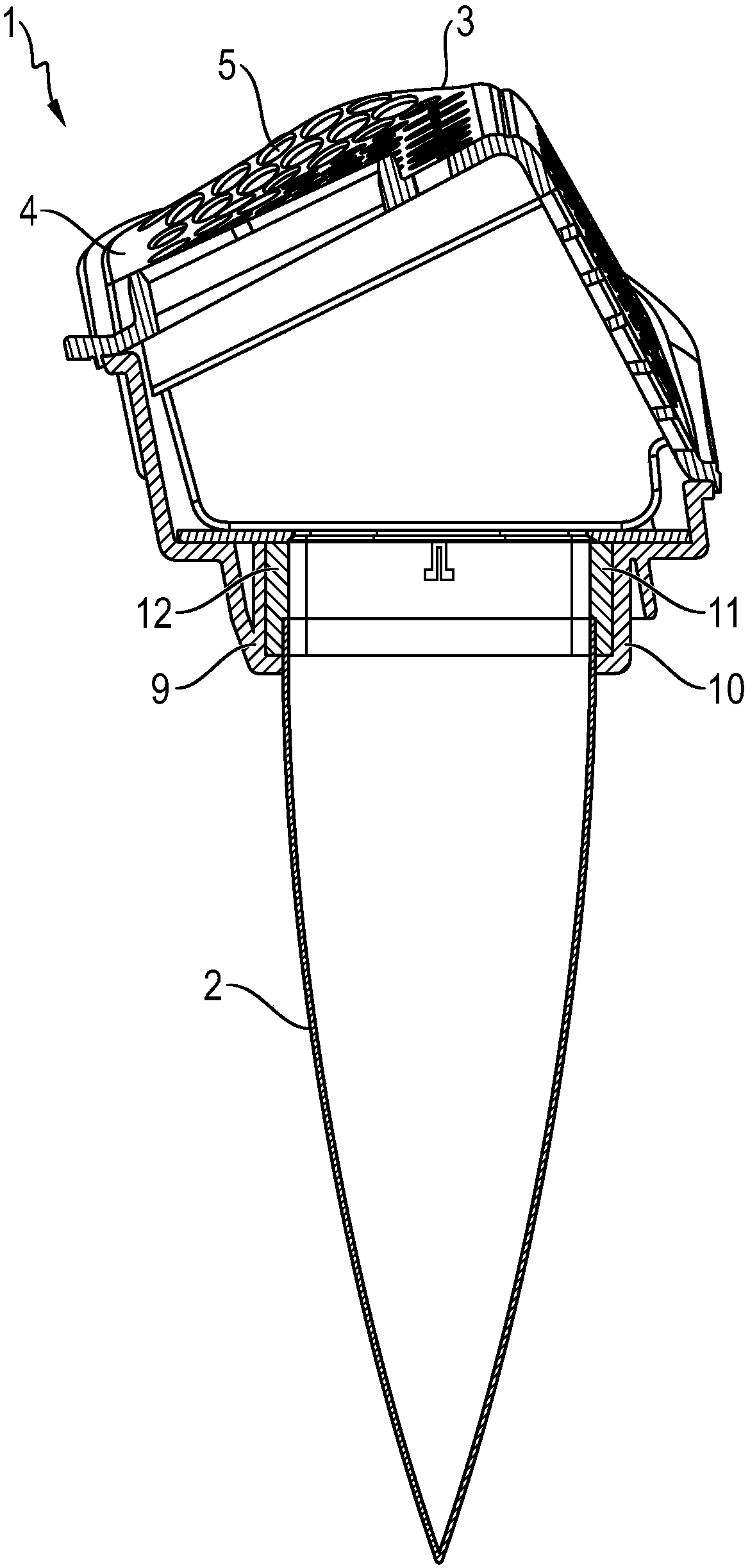 Filter cartridge and device for treating laundry