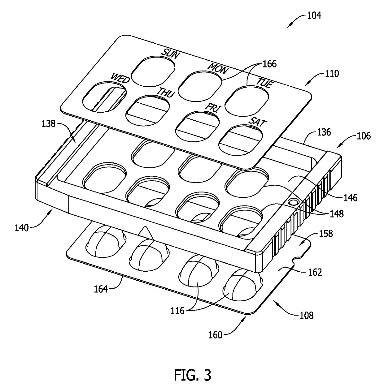 Medicine container, method of assembling the container, and method of dispensing the medicine from the container