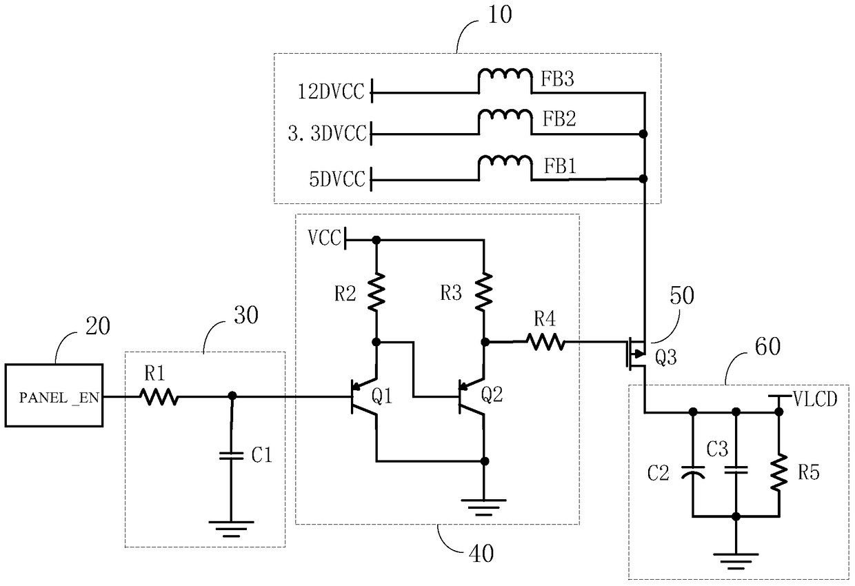 A power-on delay circuit of a liquid crystal display and a liquid crystal display