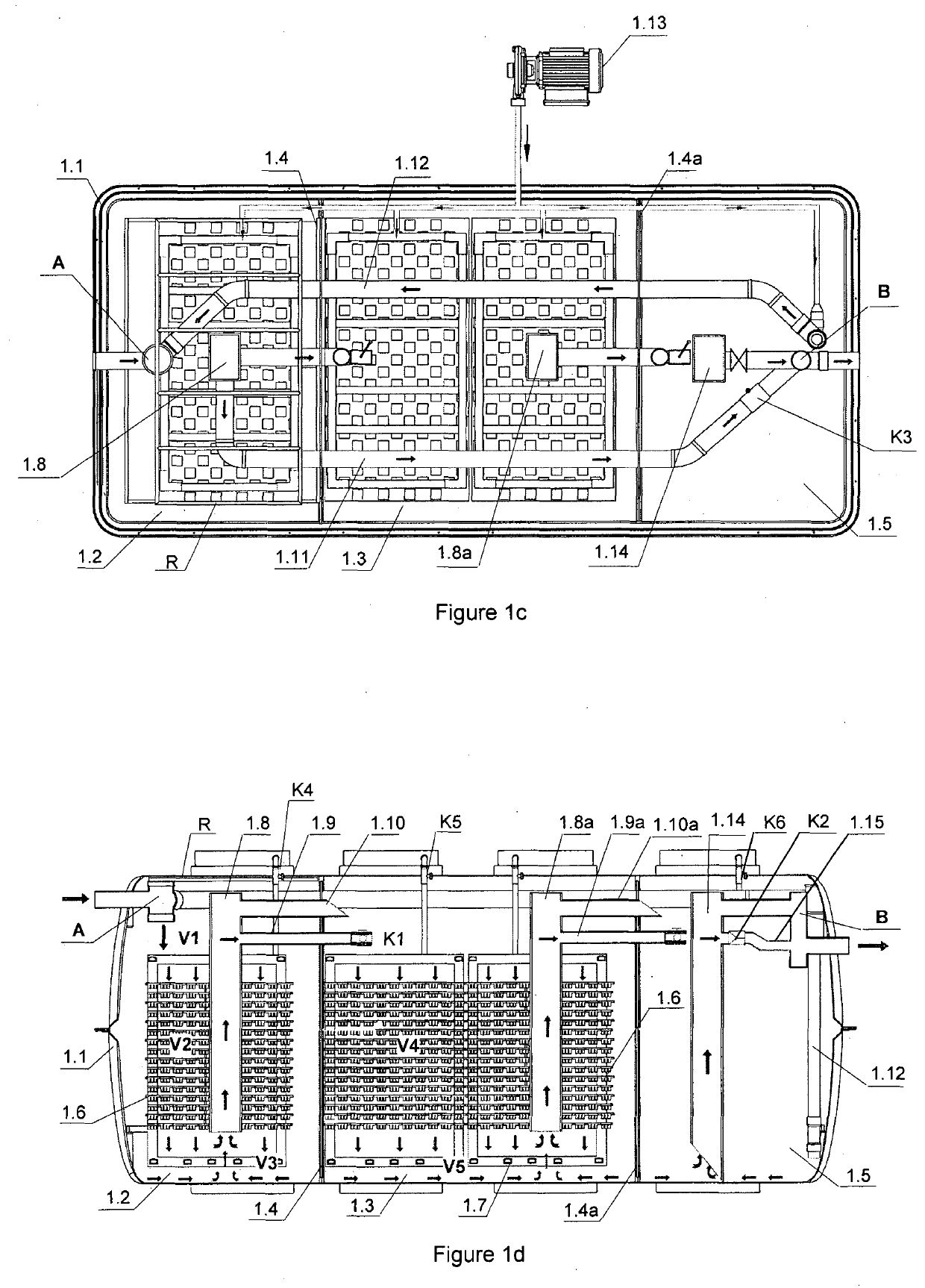 Apparatus for treating wastewater and a system for collecting and treating wastewater combining rainwater drainage