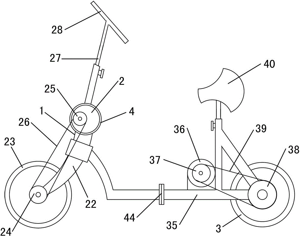 A kind of fitness bicycle with upper limb driving device