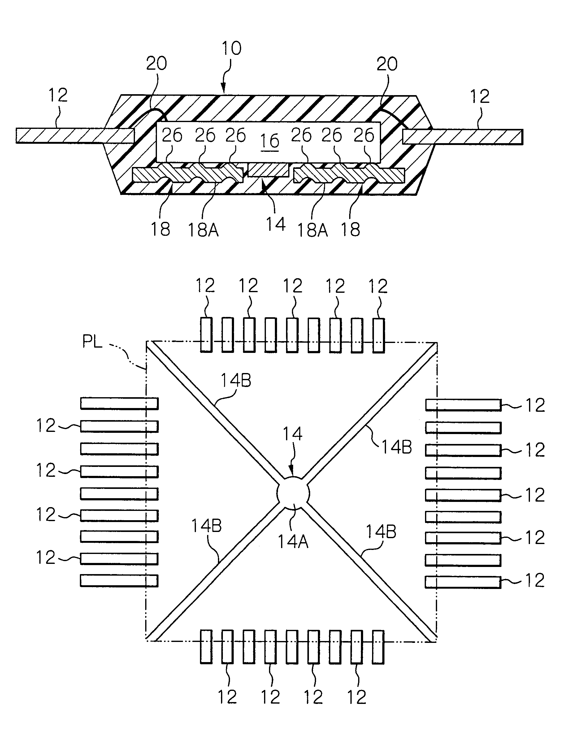 Resin-sealed-type semiconductor device, and production process for producing such semiconductor device