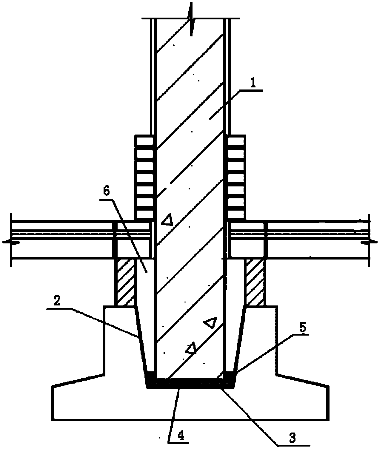 Insulation structure for cup rim column foundation