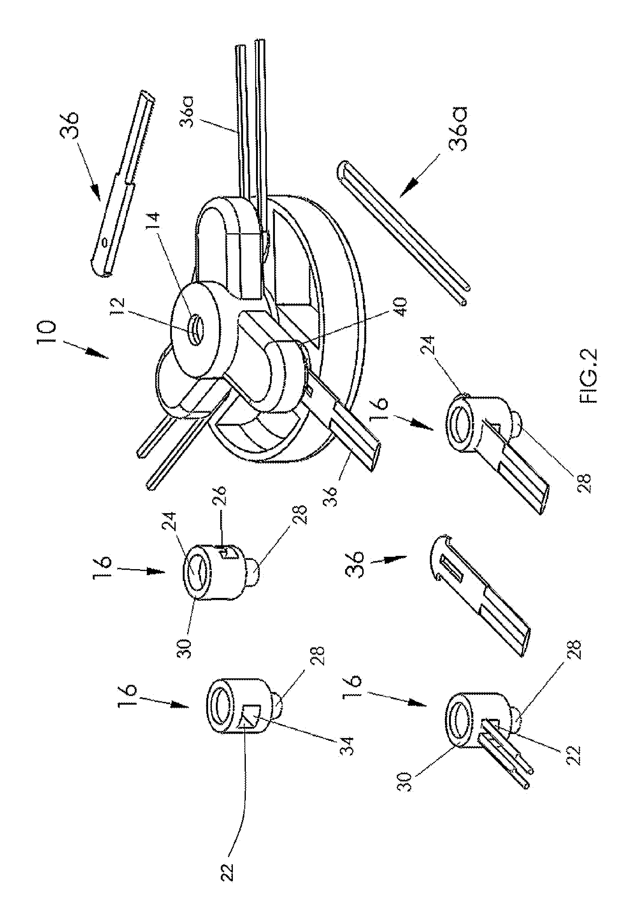 Spring Biased Receptacle For Rotary Head Assembly