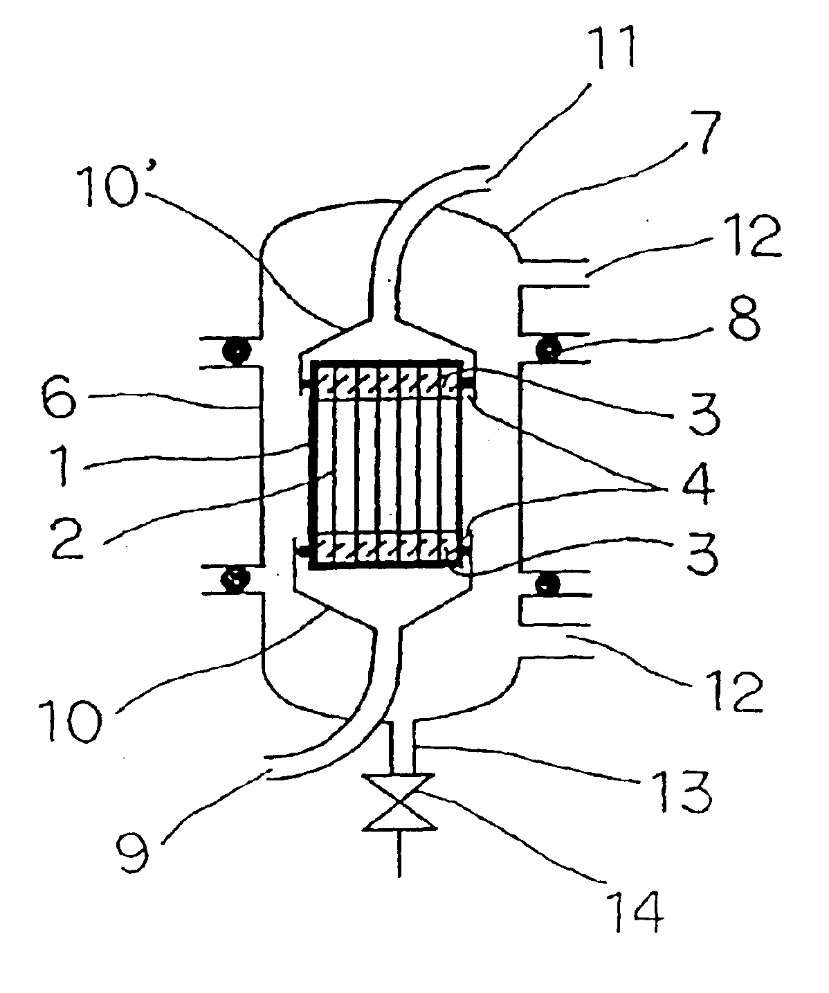 Hollow fiber membrane for the degassing of inks, ink degassing method, ink degassing apparatus, method for the fabrication of an ink cartridge, and ink