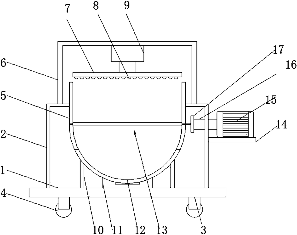 Rolling device for tea leaf processing