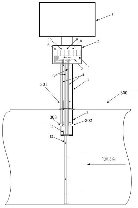 Gas detector for gas drainage pipeline and gas detection probe rod thereof