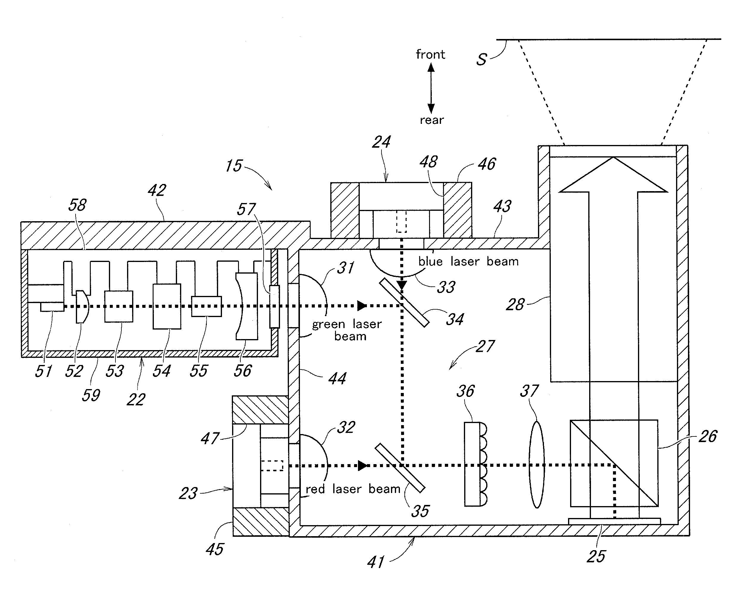 Projector lens system and image display system using same