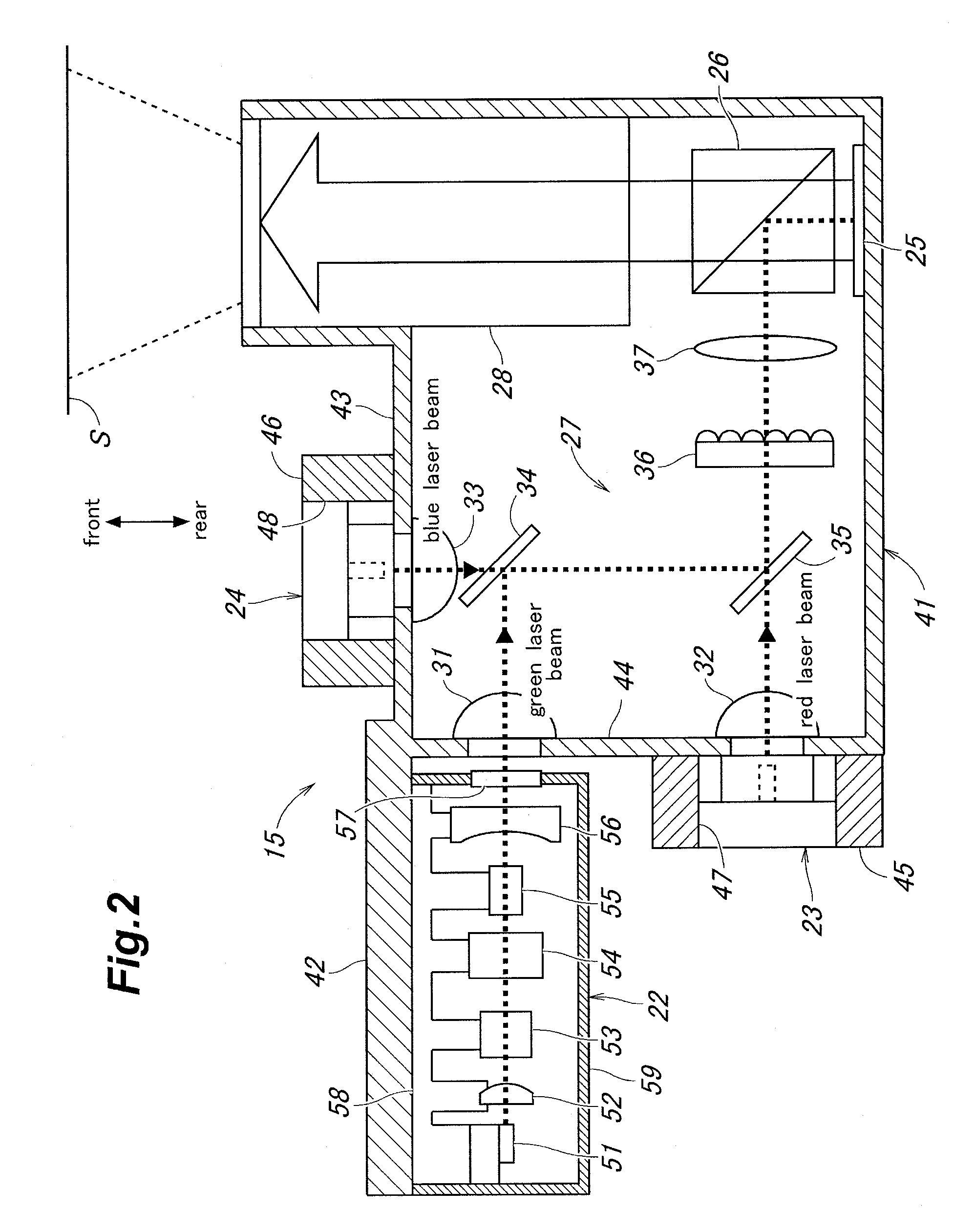 Projector lens system and image display system using same