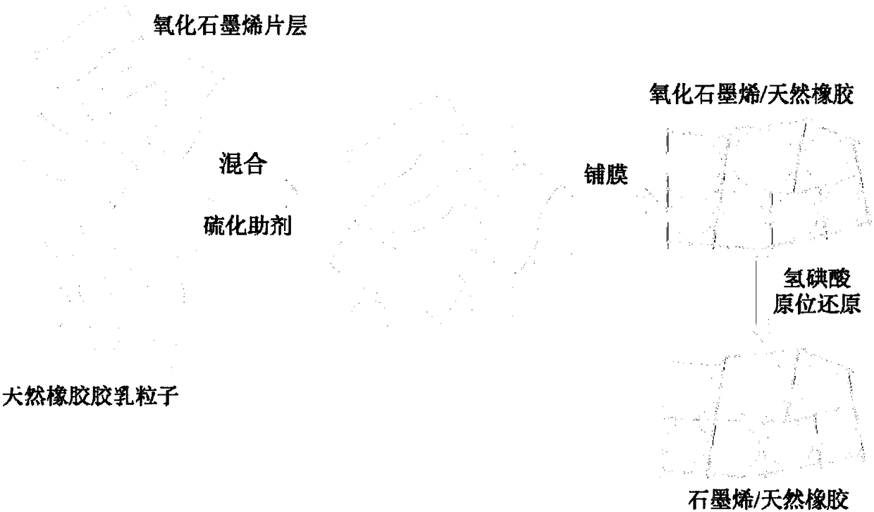 A kind of preparation method of highly conductive graphene/natural rubber nanocomposite material