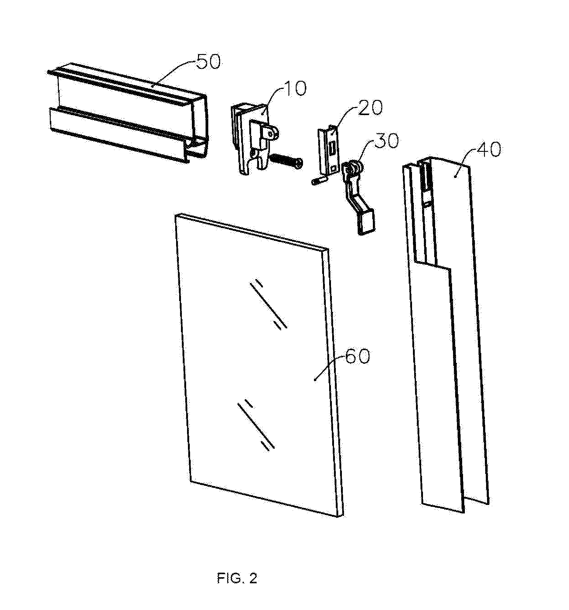 Connecting device and shower door assembly including the connecting device
