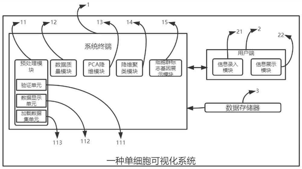 Single cell data visualization method, system and device and storage medium