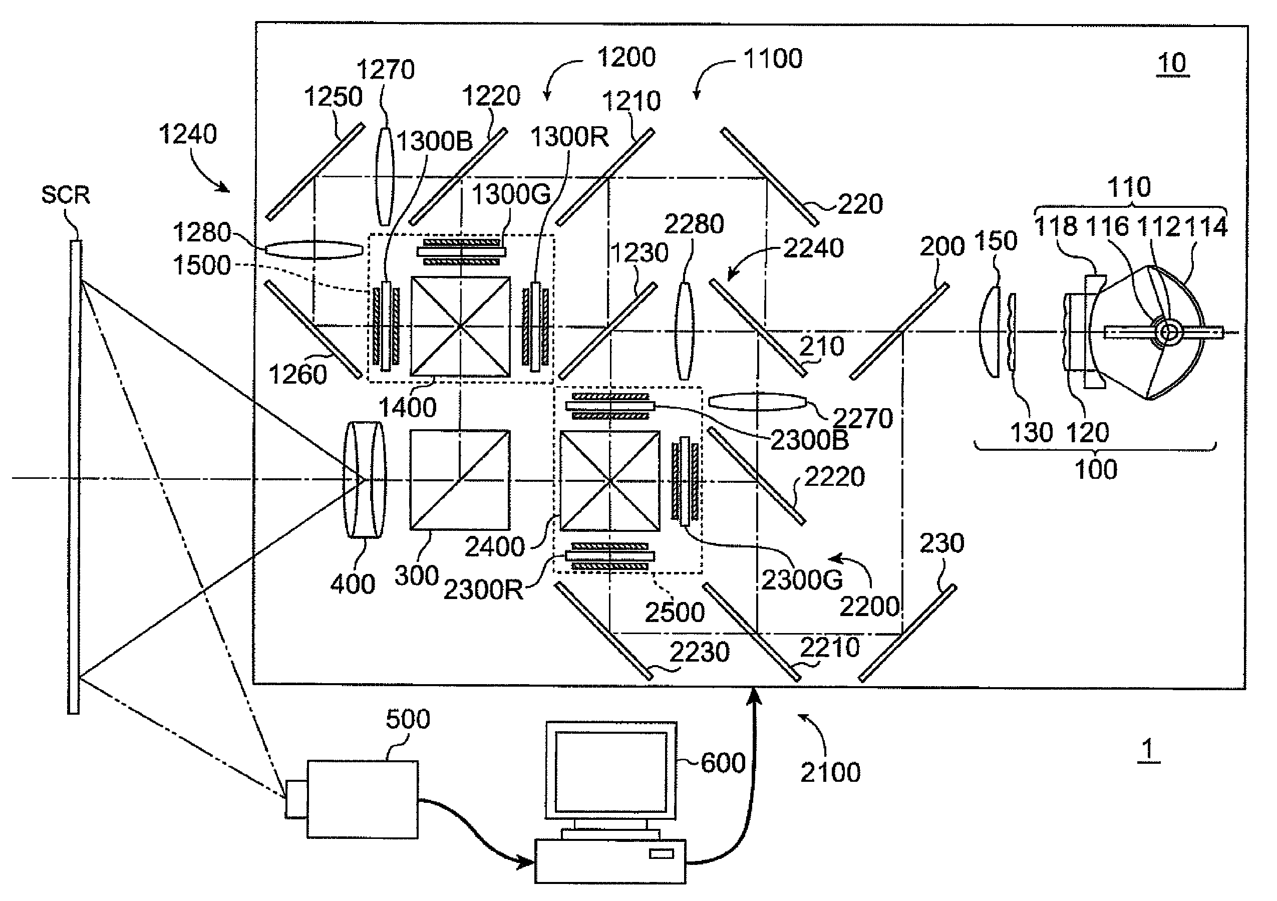 Projector, projection system, and method for generating pixel value in projector