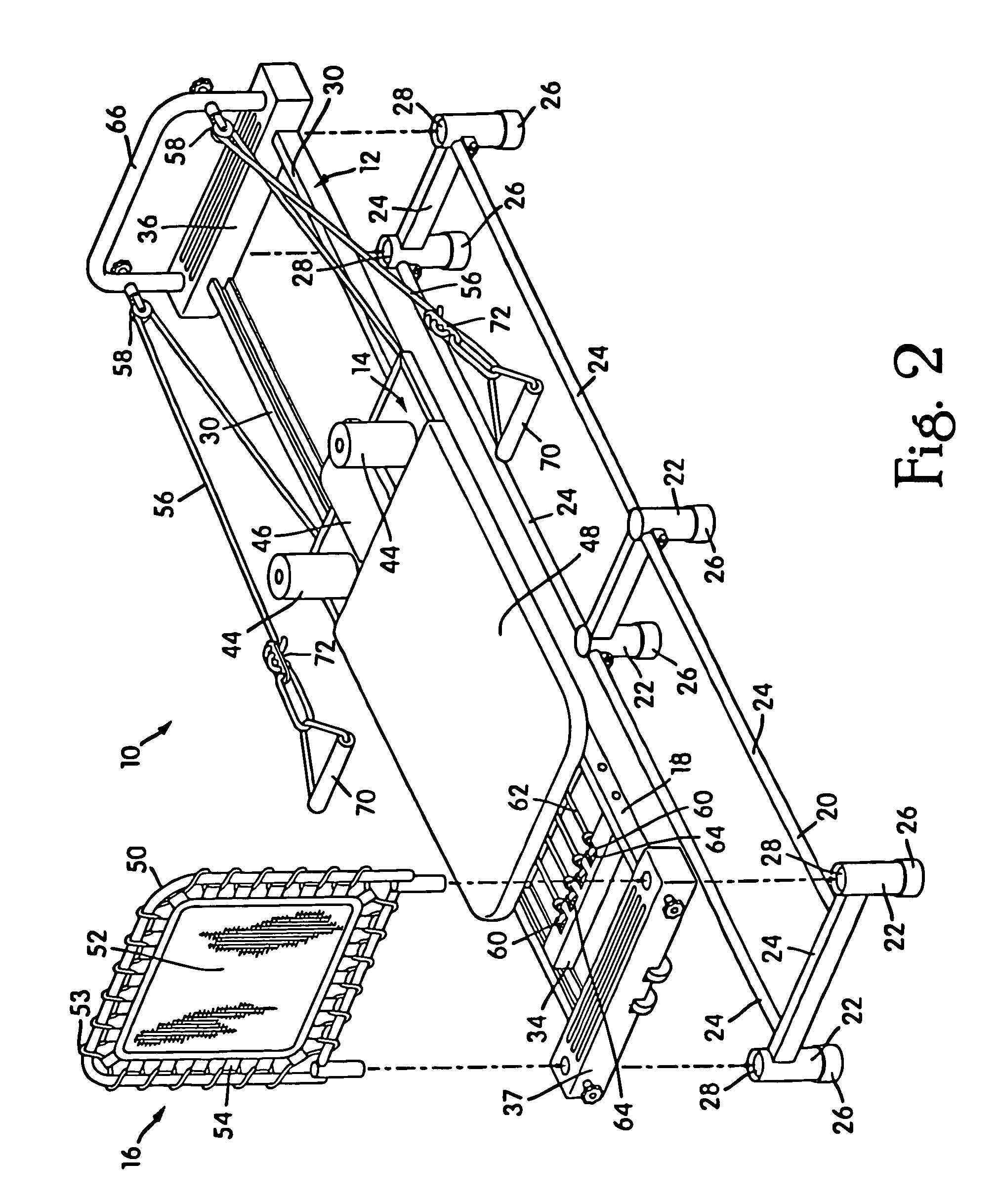 Exercise apparatus with resilient foot support