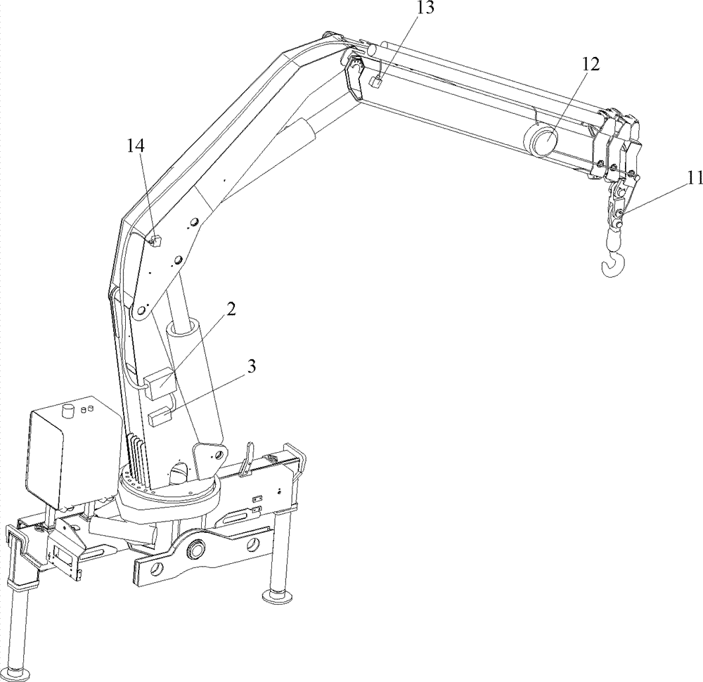 Torque limiting method of folding-arm type lorry-mounted crane