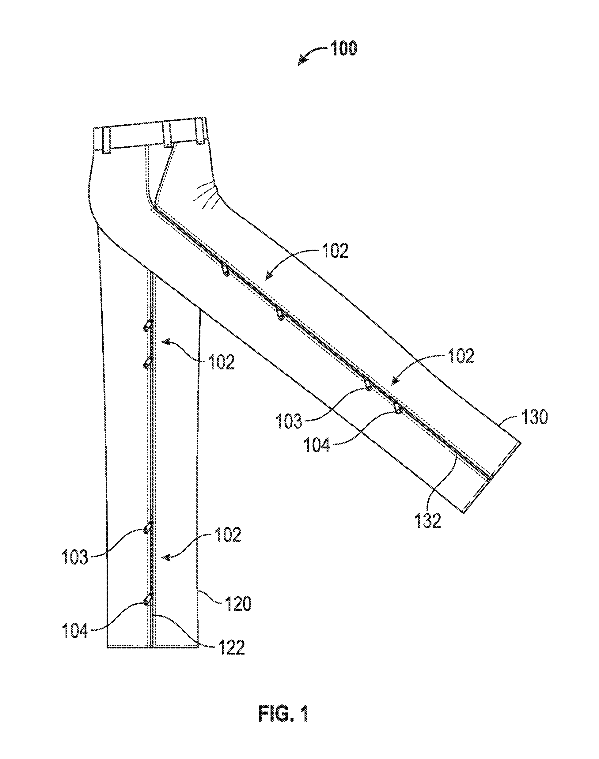 Flowing zipper vent system for garments