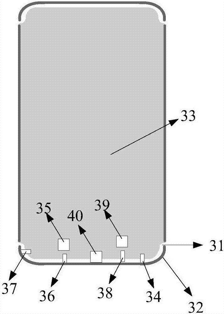 Terminal antenna based on metal rear shell and terminal