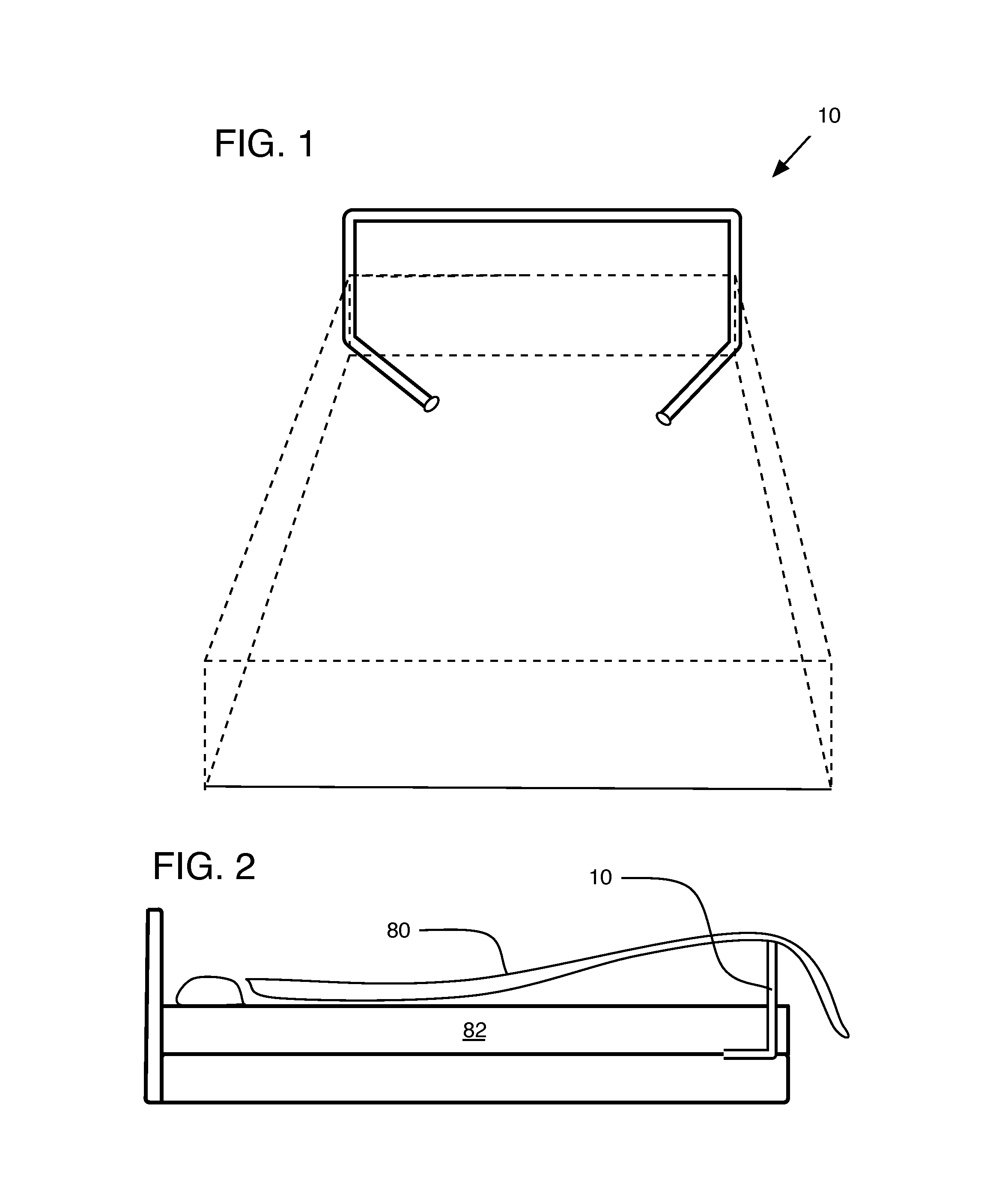 Support Frame for elevating a bed covering